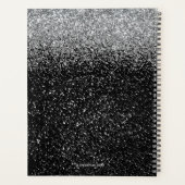 Chic Silver Glitter Monogram Name 2022 Planner (Achterkant)