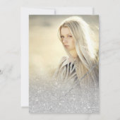 Chic Silver Glitter script marble Sweet 16 Kaart (Achterkant)