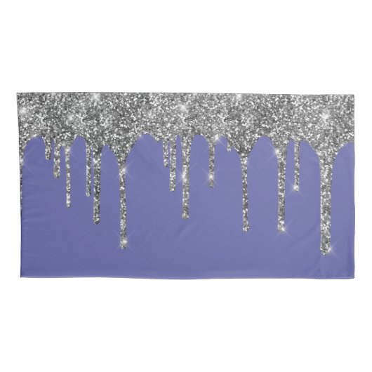 Chic Silver Glitter Sparkle Deriwinkle Kussensloop (Achterkant-Rechts)