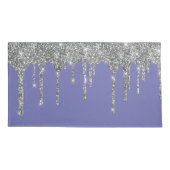 Chic Silver Glitter Sparkle Deriwinkle Kussensloop (Achterkant-Links)