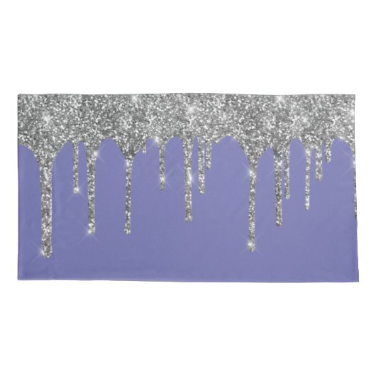 Chic Silver Glitter Sparkle Deriwinkle Kussensloop (Achterkant-Links)