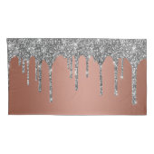 Chic Silver Glitter Sparkle drijft Roos Gold Kussensloop (Achterkant-Rechts)