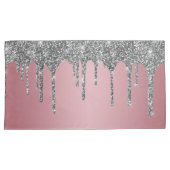 Chic Silver Glitter Sparkle drijft Roos Gold Pink Kussensloop (Voorkant-Rechts)