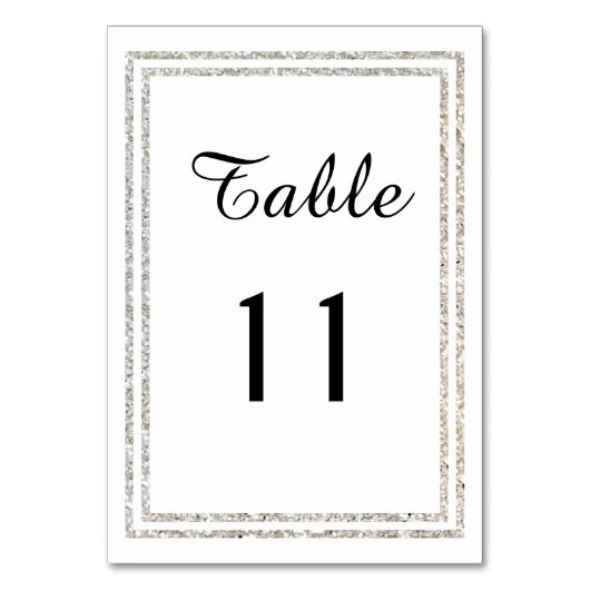 Chic Silver Glittered Trim - Carte de table (Par défaut)
