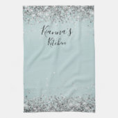 Chic Silver Glittery - op maat Theedoek (Verticaal)