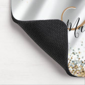 Chic Silver Gold Faux glitter monogram Muismat (Hoek)