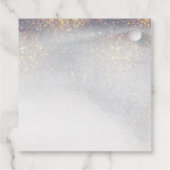 Chic Silver Gold Sparkle Waterverf Luxury Wedding Bedankjes Labels (Achterkant)