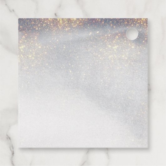 Chic Silver Gold Sparkle Waterverf Luxury Wedding Bedankjes Labels (Achterkant)