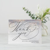 Chic Silver Gold Sparkles Aquarelle Mariage Merci (Debout devant)