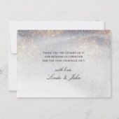 Chic Silver Gold Sparkles Aquarelle Mariage Merci (Dos)