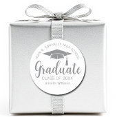 Chic Silver Grey Afstuderen Custom 2025 Afstuderen Ronde Sticker