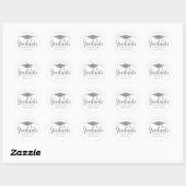 Chic Silver Grey Afstuderen Custom 2025 Afstuderen Ronde Sticker (Vel)
