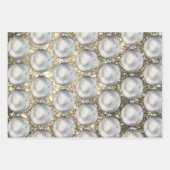 Chic Silver-kerstbal Gold Glitter Sparkles Inpakpapier Vel (Voorkant)