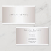 Chic Silver-look Minimalist Plain Trendy Salon Visitekaartje (Voorkant / Achterkant)