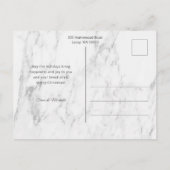 Chic Silver Marble Joyful Typography Foto Briefkaart (Achterkant)