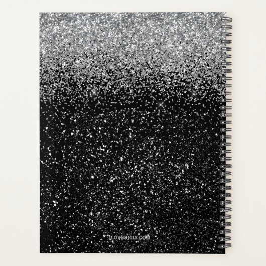 Chic Silver Parties scintillant Monogramme Nom du  (Dos)