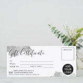 Chic Silver-penseelstreek folie gift certificaat l (Staand voorkant)