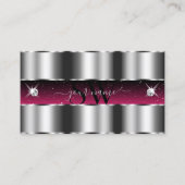 Chic Silver Pink Black Sparging Diamonds Initialen Visitekaartje (Voorkant)