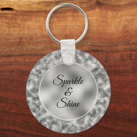 Chic Silver Sparkle Sleutelhanger (Voorkant)