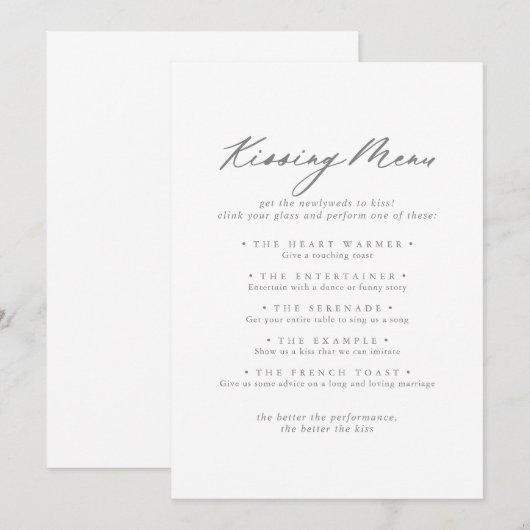 Chic Silver Weddenemenmenu Spaarkaart (Voorkant / Achterkant)