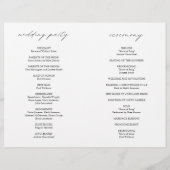 Chic Simple Elegant Budget Wedding Programme (Achterkant)