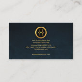 Chic Simple Gold Equalizer Icon Blue Grunge Visitekaartje (Achterkant)