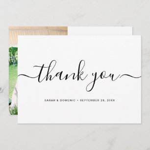 Chic Simple minimaliste Mariage photo Merci voitur