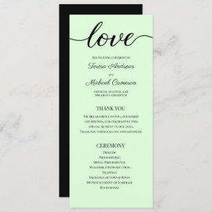 Chic Simple Mint Green Wedding Love Script Programma
