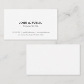 Chic Simple Modern Elegant Minimalist Sjabloon Visitekaartje (Voorkant / Achterkant)