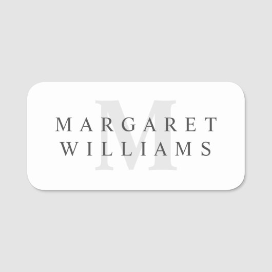 Chic Simple Modern Minimalist Monogram Naamplaatje (Voorkant)