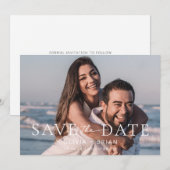 Chic + Simple Modern Save the Date Photo Card (Voorkant / Achterkant)