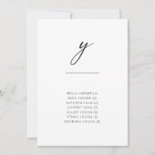 Chic + Simple Modern Schreef Alfabetische Zitplaat (Voorkant)