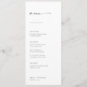 Chic + Simple Modern Script Trouwmenu Menu (Voorkant)
