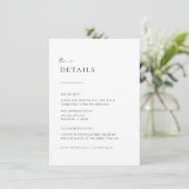 Chic + Simple Modern Script Weddenschap Enclosure  Informatiekaartje (Staand voorkant)