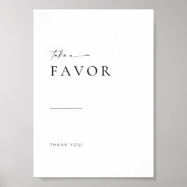 Chic + Simple Modern Script Wedding Favors Sign Poster