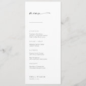 Chic + Simple Modern Script Wedding Menu (Voorkant)