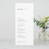 Chic + Simple Modern Script Wedding Menu (Staand voorkant)