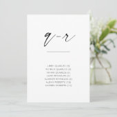 Chic Simple Moderne Script Alfabetical Seating Q-R (Staand voorkant)