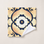 Chic, simple, moderne, tendance, Tan et bleu marin (Gant de toilette)