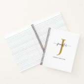 Chic Simple Monogram Initiaal Name Notitieboek (Binnen)