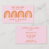 Chic Simple Pink Oranje Rainbows Kortingskaartje (Voorkant / Achterkant)