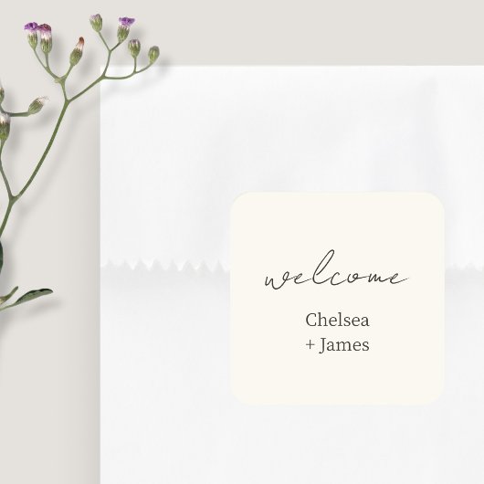 Chic Simple Script Welkom bruiloft Vierkante Sticker