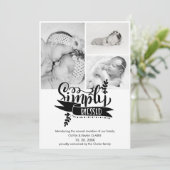 Chic Simply Blessed 3 Photo Birth Announding (Staand voorkant)