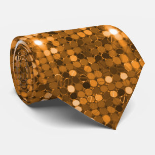 Chic Sinaasappel Gouden Glitter Prom & Party Strop Stropdas