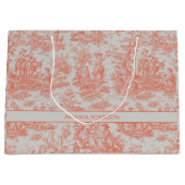 Chic  sinaasappel toile de jouy groot cadeauzakje (Voorkant)