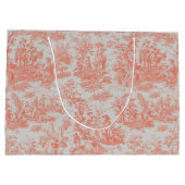 Chic  sinaasappel toile de jouy groot cadeauzakje (Achterkant)