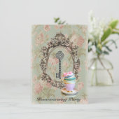 Chic skeleton key new home Housewarming party Kaart (Staand voorkant)