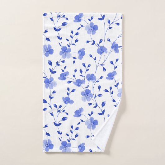 Chic Sky Blue Daisy Floral  (Serviette à main)