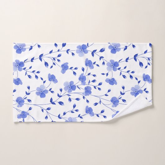 Chic Sky Blue Daisy Floral  (Serviette à main)