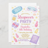 Chic Sleepover Invitation Anniversaire (Devant / Derrière)